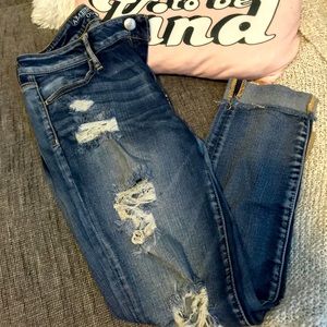 ✨AE destroyed jegging crop